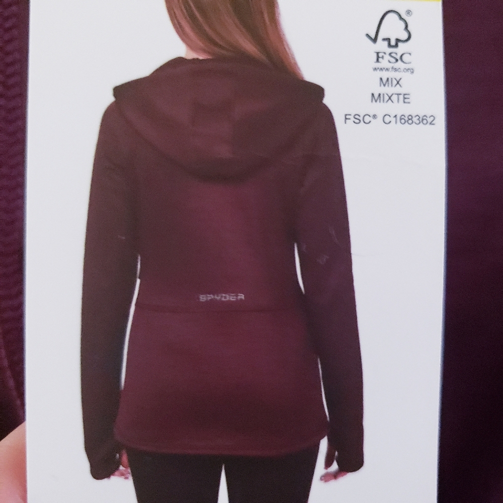 SPYDER ACTIVE BNWT Burgundy Full Zip Hoodie Jacket - S